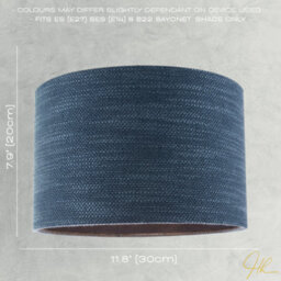 Happy Homewares Designer Bobbled And Textured Linen Lamp Shade In Navy Midnight Blue - thumbnail 6
