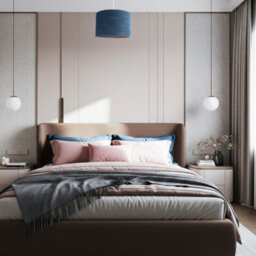 Happy Homewares Designer Bobbled And Textured Linen Lamp Shade In Navy Midnight Blue - thumbnail 7