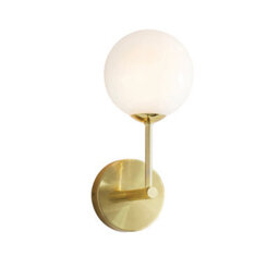 Luminosa Lighting Luminosa Otto Wall Satin Brushed Gold Effect Plate & Gloss Opal Glass 1 Light Dimmable Ip20 - G9