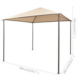 Walplus Gazebo Pavilion Tent Canopy 3X3 M Steel Beige - thumbnail 8