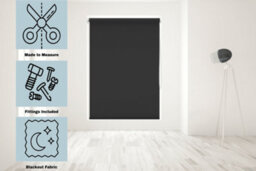 Caecus Blinds Made To Measure Blackout Roller Blind Black 180Cm - thumbnail 2