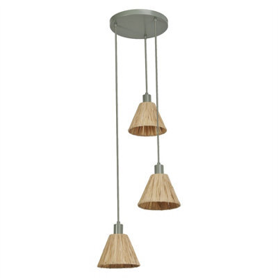 Osram Decor Raffia Pendant Plate Ceiling Light 3Xe27 Green Max 3X15W Led Modern - image 1