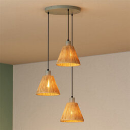 Osram Decor Raffia Pendant Plate Ceiling Light 3Xe27 Green Max 3X15W Led Modern - thumbnail 5