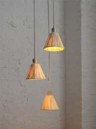 Osram Decor Raffia Pendant Plate Ceiling Light 3Xe27 Green Max 3X15W Led Modern - thumbnail 6