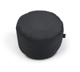 Littens Slate Grey Linen Look Round Footstool Bean Bag Pouffe Ottoman Low Seat 45Cm X 25Cm - thumbnail 2