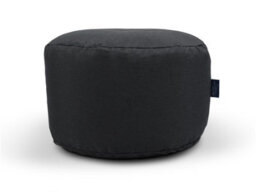 Littens Slate Grey Linen Look Round Footstool Bean Bag Pouffe Ottoman Low Seat 45Cm X 25Cm - thumbnail 3