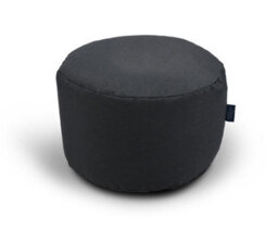 Littens Slate Grey Linen Look Round Footstool Bean Bag Pouffe Ottoman Low Seat 45Cm X 25Cm