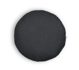 Littens Slate Grey Linen Look Round Footstool Bean Bag Pouffe Ottoman Low Seat 45Cm X 25Cm - thumbnail 4