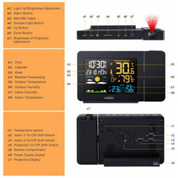 Youshiko Radio Control Projection Alarm Clock  Weather Station - thumbnail 5