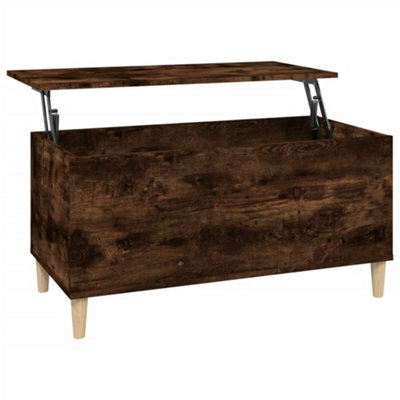 Vidaxl Coffee Table Smoked Oak 90X44.5X45 Cm Engineered Wood - image 1