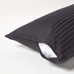 Homescapes Black Continental Egyptian Cotton Pillowcase 330 Tc, 40 X 80 Cm - thumbnail 3