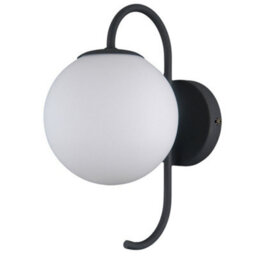 Luminosa Lighting Luminosa Industrial And Retro Wall Lamp Black 1 Light With White Shade, G9