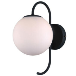 Luminosa Lighting Luminosa Industrial And Retro Wall Lamp Black 1 Light With White Shade, G9 - thumbnail 2
