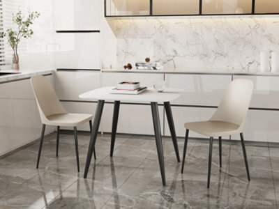 Core Products Aspen White 80Cm Square Dining Table With 2 Calico Plastic Duo Design Chairs - image 1