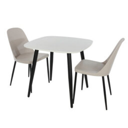 Core Products Aspen White 80Cm Square Dining Table With 2 Calico Plastic Duo Design Chairs - thumbnail 2