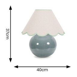 Valuelights Bosco Eucalyptus Ceramic Table Lamp With Green Trim Scallop Shade And Bulb - thumbnail 6