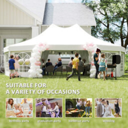 Outsunny 10 Sides Heavy Duty Tent Gazebo Outdoor Party Wedding Event Marquee - thumbnail 7