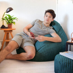 rucomfy Beanbags Rucomfy Jumbo Cord Teal Slouchbag - Indoor Classic Bean Bag For Adults - thumbnail 1