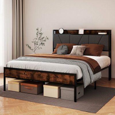 Levede Heavy Duty Double Bed Frame Metal Platform Storage Headboard 4.4Ft - image 1
