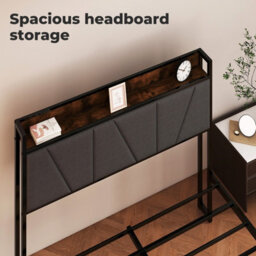Levede Heavy Duty Double Bed Frame Metal Platform Storage Headboard 4.4Ft - thumbnail 9
