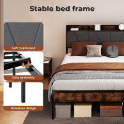 Levede Heavy Duty Double Bed Frame Metal Platform Storage Headboard 4.4Ft - thumbnail 6