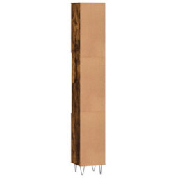 Berkfield Bathroom Cabinet Smoked Oak 30X30X190 Cm Engineered Wood - thumbnail 8