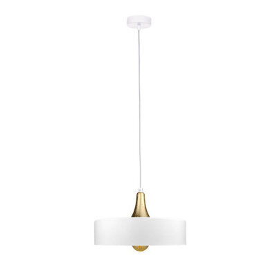 Luminosa Lighting Luminosa Eos Dome Pendant Ceiling Light White, Gold 1X E27 - image 1