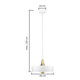 Luminosa Lighting Luminosa Eos Dome Pendant Ceiling Light White, Gold 1X E27 - thumbnail 2