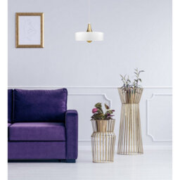 Luminosa Lighting Luminosa Eos Dome Pendant Ceiling Light White, Gold 1X E27 - thumbnail 3