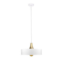 Luminosa Lighting Luminosa Eos Dome Pendant Ceiling Light White, Gold 1X E27 - thumbnail 1