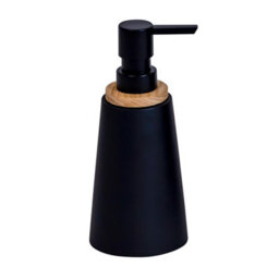 Showerdrape Sonata Black & Bamboo Liquid Soap Dispenser - thumbnail 3