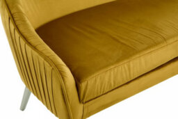 Premier Housewares Interiors By Premier Luxurious Mustard Velvet Sofa For Sitting Areas, Spacious 2 Seater Sofa , Mid-Century Sofa For  Bedrooms - thumbnail 9