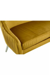 Premier Housewares Interiors By Premier Luxurious Mustard Velvet Sofa For Sitting Areas, Spacious 2 Seater Sofa , Mid-Century Sofa For  Bedrooms - thumbnail 8