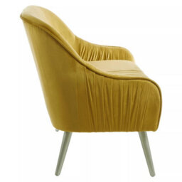 Premier Housewares Interiors By Premier Luxurious Mustard Velvet Sofa For Sitting Areas, Spacious 2 Seater Sofa , Mid-Century Sofa For  Bedrooms - thumbnail 5