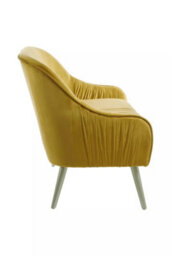Premier Housewares Interiors By Premier Luxurious Mustard Velvet Sofa For Sitting Areas, Spacious 2 Seater Sofa , Mid-Century Sofa For  Bedrooms - thumbnail 4