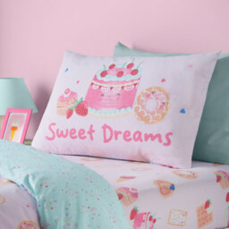 Catherine Lansfield Sweet Treats Reversible Single Duvet Cover Set With Pillowcase Pink - thumbnail 3