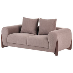 Wyld And Coco Novahome Brown Boucle 6-Seater Sofa Set - Armchair, 2-Seater And 3-Seater With Solid Rubberwood Legs - thumbnail 8