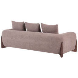 Wyld And Coco Novahome Brown Boucle 6-Seater Sofa Set - Armchair, 2-Seater And 3-Seater With Solid Rubberwood Legs - thumbnail 7