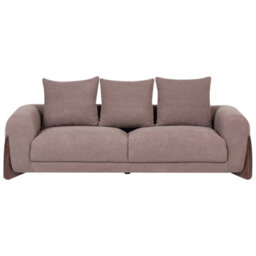 Wyld And Coco Novahome Brown Boucle 6-Seater Sofa Set - Armchair, 2-Seater And 3-Seater With Solid Rubberwood Legs - thumbnail 6