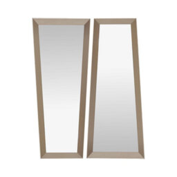 Biznest Set Of 2 Asymmetric Sleek Metallic Finish Frame Mirror Wall Mounted Champagne Gift Idea Irregular Edge Home Deco 98X41X6Cm - thumbnail 7