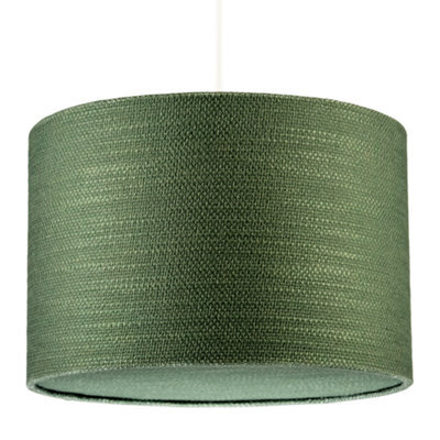 Happy Homewares Vineyard Green Textured Linen Pendant Lighting Shade With Diffuser - image 1