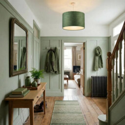 Happy Homewares Vineyard Green Textured Linen Pendant Lighting Shade With Diffuser - thumbnail 6