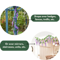 Marco Paul 6Ft Artificial Flower Garland - Purple Wisteria - thumbnail 4