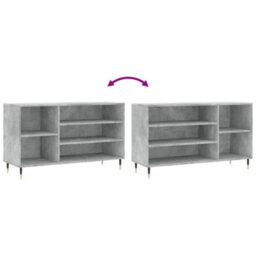 Berkfield Shoe Cabinet Concrete Grey 102X36X60 Cm Engineered Wood - thumbnail 7