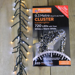 Samuel Alexander 720 Led 9.3M  Indoor Outdoor Multifunction Mains Operated Christmas Cluster Lights With Timer In Cool & Warm White Mix - thumbnail 1