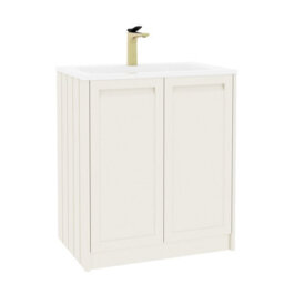 Royal Bathrooms Elmore 700mm Traditional Floor Standing 2 Door Bathroom Vanity Unit With Matt Stone Basin Sink - Classic White - thumbnail 6