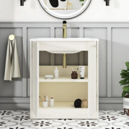 Royal Bathrooms Elmore 700mm Traditional Floor Standing 2 Door Bathroom Vanity Unit With Matt Stone Basin Sink - Classic White - thumbnail 5