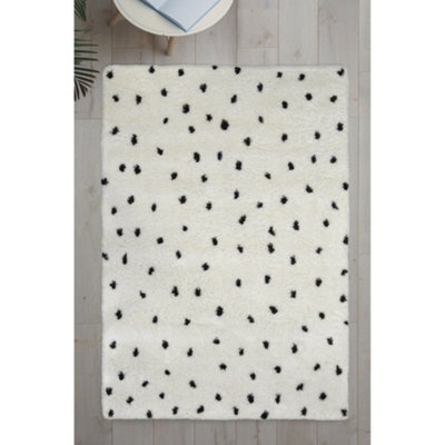 Melrose Spotty Grey Shaggy High Pile Small Area Indoor Rug 080/150Cm - image 1