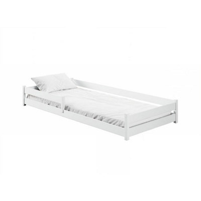 Arte White Montessori-Ready Alis Single Bed With Foam Mattress W198Cm X H29Cm X D97Cm - Fresh And Airy Elegance - image 1
