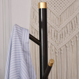 Homcom Coat Rack Bamboo Coat Stand With Round Base For Handbags - thumbnail 9